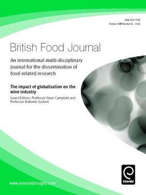 cover image of British Food Journal, Volume 108, Issue 4
